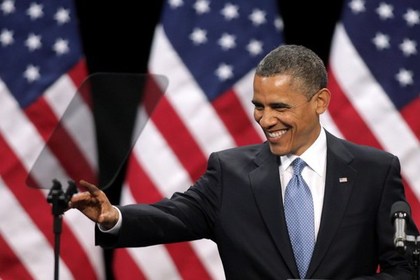 Барак Обама на выступлении в Лас-Вегасе
