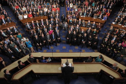 Барак Обама выступает перед Конгрессом США
