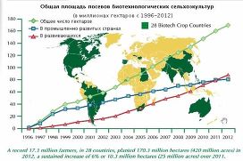 Общая площадь посевов биотехнологических сельхозкультур