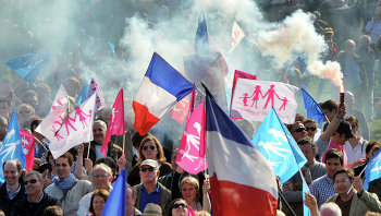 Акции против однополых браков в Париже
