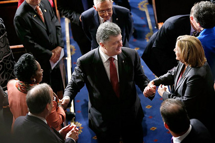Петр Порошенко во время визита в Вашингтон 18 сентября 2014 года 