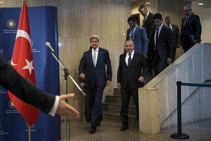 Госсекретарь США Джон Керри и глава МИД Турции Мевлют Чавушоглу