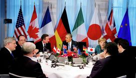 Заседание лидеров G7 в ходе саммита по ядерной безопасности в Гааге 24 марта 2014