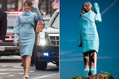 Меланию Трамп превратили в «уродливую» деревянную статую